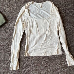 H&M Cream Long Sleeve Blouse